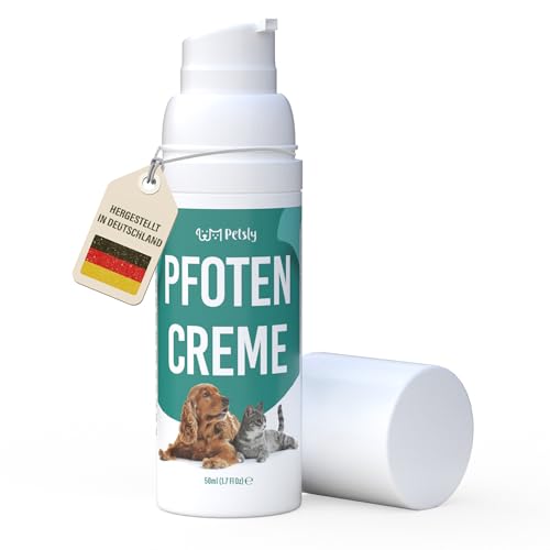 Petsly Pfotenbalsam Hund - heilt, repariert und regeneriert trockene, rissige & beschädigte Pfote - Pfotenbalsam Katze, Pfotenpflege Hund, Hundepfoten Balsam, Pfotenschutz Hund Sommer & Winter, 50 ml