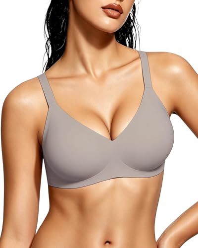 Image of Gailife Smooth Wireless Jelly Bras for Women No Underwire Seamless Push Up Bra Full Coverage Soft Suppor Tshirt Bralettes