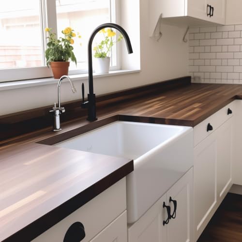 Image of Walnut Wood Backsplash, 25x4x3 /4 inches, USA-Grown Solid Hardwood, Pre-Sanded & Pre-Finished, Ready to Use, Ideal for Pairing with CONSDAN Butcher Block Countertop