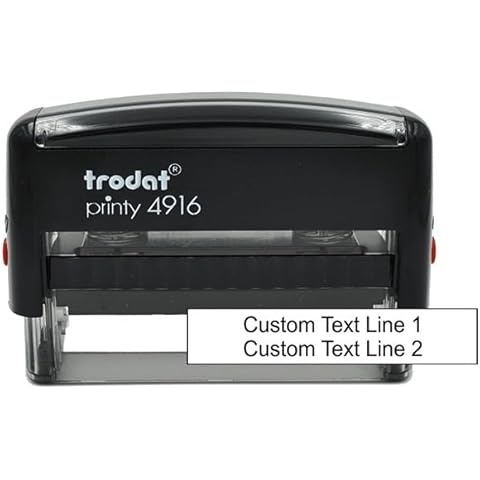 Custom Line Stamps | Custom Text Office Stamp | Short or Long | 20 Font Choices | Multiple Color Options | Up to 8 Lines of Text | Perfect for Personal or Professional Use (2-Line, Long) Cover