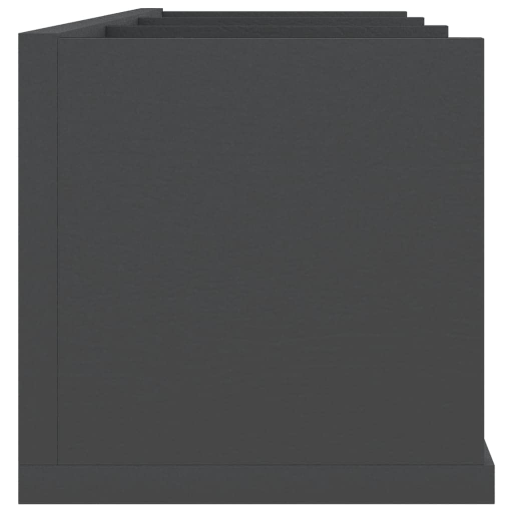 Scaffale Porta CD a Parete Grigio 75x58x18 cm | Legno multistrato, 3 scomparti, capacità 40 kg, montaggio a parete