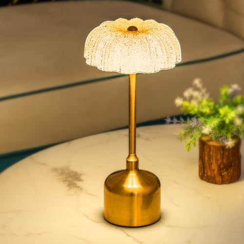 Image of UMLAEN Cordless Table Lamp Rechargeable 3000mAh Touch Table Light, 3 Color Stepless Dimming, Portable LED Lamp for Living Room Dining Room, Bedroom, Bar, Cafe, Restaurant, Patio, Camping