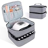 ALSLEA Nail Polish Organizer Holds 30 Bottles (15ml - 0.5 fl.oz) Double-layer Gel Nail Polish Kit Carrying Case, Nail Holder for Nail Lamp, Portable Nail Organizer and Storage for Nail Supplies (Gray)