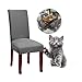 JunYito Fundas para Sillas de Comedor Fundas Decorativas para Sillas Altas Fundas Licra Protectoras Elasticas 4/6 Piezas (F-Gris, 4 Piezas)