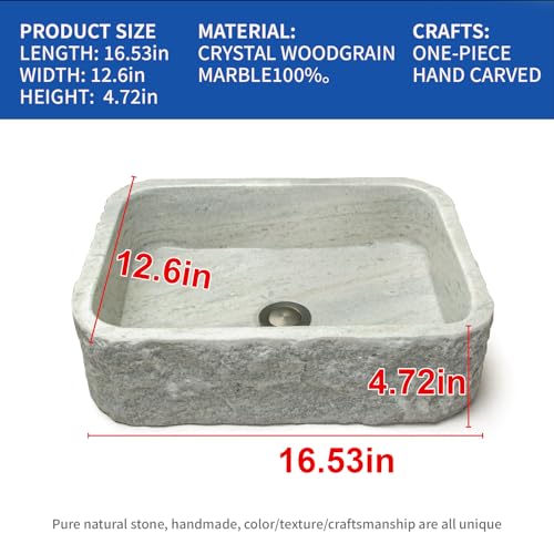 100-Handcrafted-Stone-Vessel-Sink-with-Rectangular-White-Striped-Design-Rustic-Farmhouse-Style-for-Bathroom-Vanity-or-Countertop-Medium-Sized 100 Handcrafted Stone Vessel Sink with Rectangular White Striped Design Rustic Farmhouse Style for Bathroom Vanity or Countertop Medium Sized