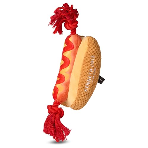 Kenneth Cole ぬいぐるみ 犬用おもちゃ - ピザ、ホットドッグ&コーヒーカップ - 小型犬、中型犬用のスタイリッシュで丈夫なきしむおもちゃ