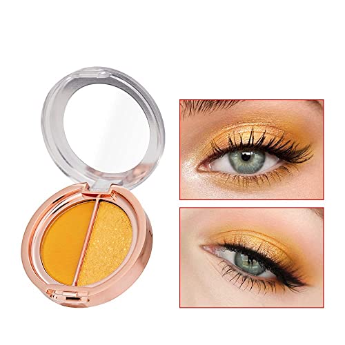 Timipoo Double Color Eye Shadow, High Pigment Eye Makeup Palette, Matte Shimmer Metal Eye Shadow Powder, Waterproof And Durable Color Eye Shadow (07#Sunrise Yellow) #TOP2