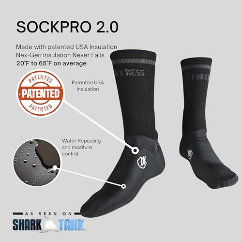 Fortress SockPro 2.0 Insulated Performance Socks, 1 Pair – Moisture-Wicking, 4-Way Stretch, USA MADE Aeris 2502