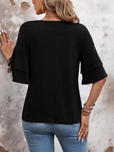 Women's V-Neck Ruffle Blouse - OREI
