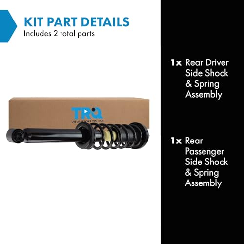 Image of TRQ Rear Complete Quick Loaded Shock Strut Spring Mount Assembly Pair Set 2pc Compatible with 2001-2003 BMW 525i 1997-2000 528i 530i