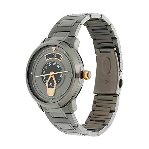 Image of Titan Regalia Maritime Anthracite Dial Analog Stainless Steel Strap watch for Men-NS1828KM01