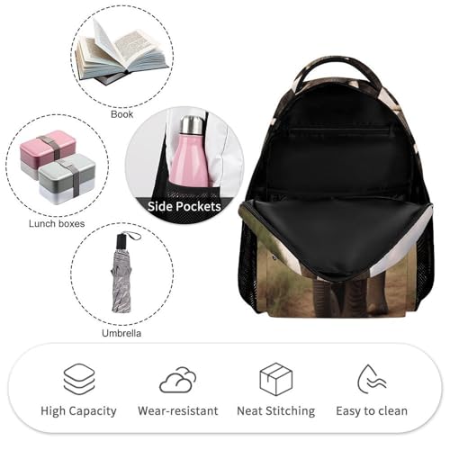 Elephant Backpack for Men Women, Durable Small Backpack Casual Lightweight Daypack for Travel Bag3