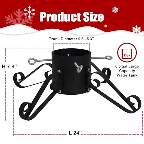 image for VIODEX 10FT Christmas Tree Stand for Real & Artificial Trees, 24