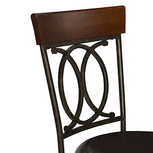 Linon Matte Bronze O & X Back 30" Seat Height Bar Stool With Swivel Seat, Brown #TOP2