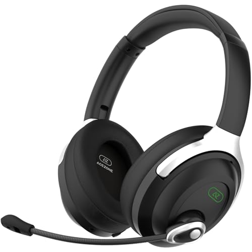 ACEZONE A-Spire - ANC Gaming Headset - Active Noise Cancellation - Noise Cancelling Flip-to-Mute Microphone - Mobile App - Lightweight - Windows PC - PS4 - PS5 - Xbox - Switch - Android - iOS - Mac
