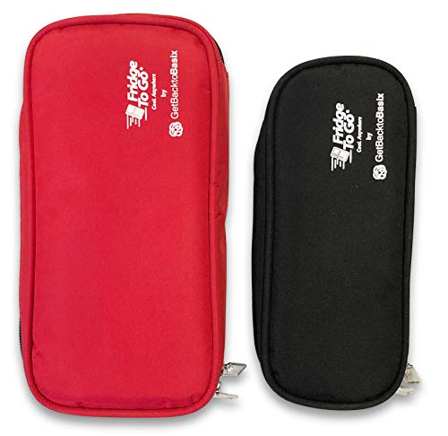 Fridge-to-go Insulin Cooler Travel Case Bags x2 - Portable Storage Wallets for Cooling Diabetic Medicine by GetBacktoBasix Standard + Mini