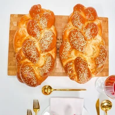 ChallahGram Kosher Challah Bread-15 Ounce Traditional Braided Challah - Sesame seeds | Fresh & Delicious | Shabbat Challah Breads Great for your Holiday or Shabbat Table | 2-3 Day Shipping [ 3 Challah Breads Per Pack] (Long Braided Challah Bread) Happy Brooklyn Challah: THREE Challah Package