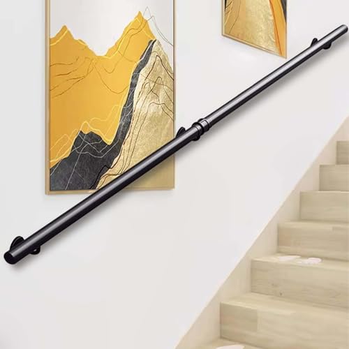 Rampe d'escalier en métal noir 480cm style industriel et robuste - 2