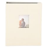 Khakifarbenes Fotoalbum aus Baumwollleinen, 208 Taschen, 7,6 cm, Aufbewahrungsbuch für -Fotos, Kinokarten, Stempel, Karten, doppelseitig, transparent für die tägliche