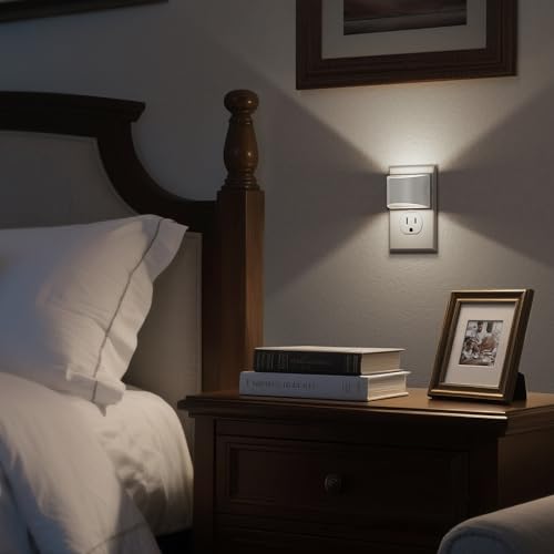 Image of DORESshop LED Night Light[4 Pack], Night Lights Plug into Wall, 3 Level Brightness Adjustable Plug in Night Light, Dusk to Dawn Sensor Nightlights for Adults,Bedroom,Bathroom,Hallway, 5000K