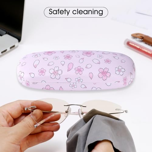Image of PERFECTSIGHT Hard Shell Eyeglasses Case, PU Leather Protective Glasses Case, Cute Eyeglass Case for Women Men Girls