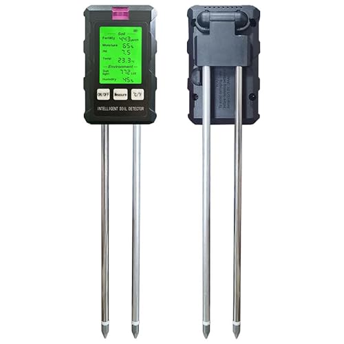 aiworth Compact Soil PH Meter - 6 IN 1 Soil Moisture Meter with Moisture Temperature - Digital Soil Tester for Houseplants Garden Lawn Farming Outdoor Plants