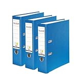 Original Falken 3er Pack PP-Color Ordner. Made in Germany. 8 cm breit DIN A4 Aqua Vegan...