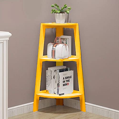 Online Decor Shoppee Engineered Wood 3-Tier Side Corner Table Matte Finish for Corner Space Living Room, Bedroom, Office, Library & Bolcony (Yellow)