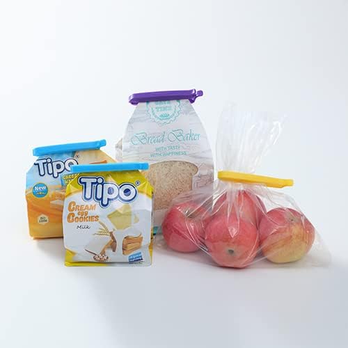 Miniatura 5 de Clips de sellado de bolsas para almacenamiento de alimentos y aperitivos, clips de sellado de bolsas de decoraciónglaseado, 4 pulgadas, 12 piezas, 4