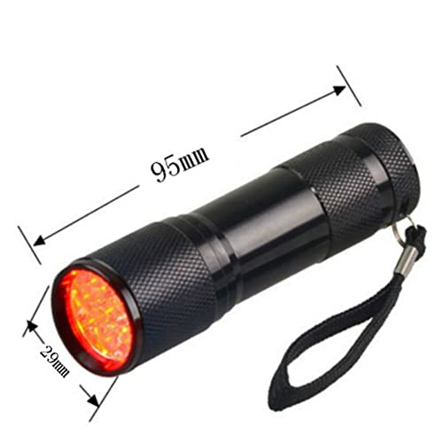 TTCPUYSA 9 LED 670nM Red Beam Light Flashlight Against Deteriorating Eyesight Red Torch