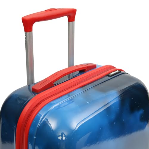Image of YAYAVAR Superman Kids Trolley Suitcase - 65L | Hard-Sided Printed Cabin Luggage with 8 Wheels, Number Lock, Scratch Resistant, Lightweight Travel Bag (60cm)