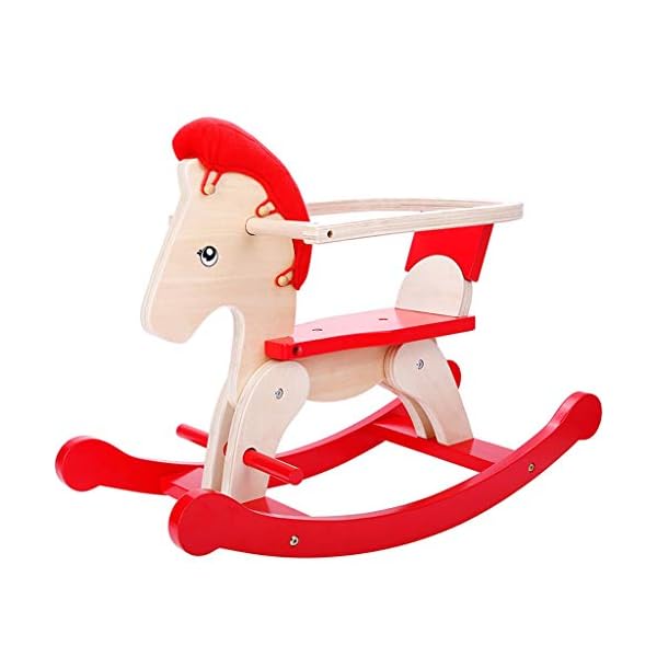 Schaukelpferd QIQIDEDIAN Holz Trojan Trojan Weisheit Baby Trojan Kind Massivholz Kinder Trojan Zaun