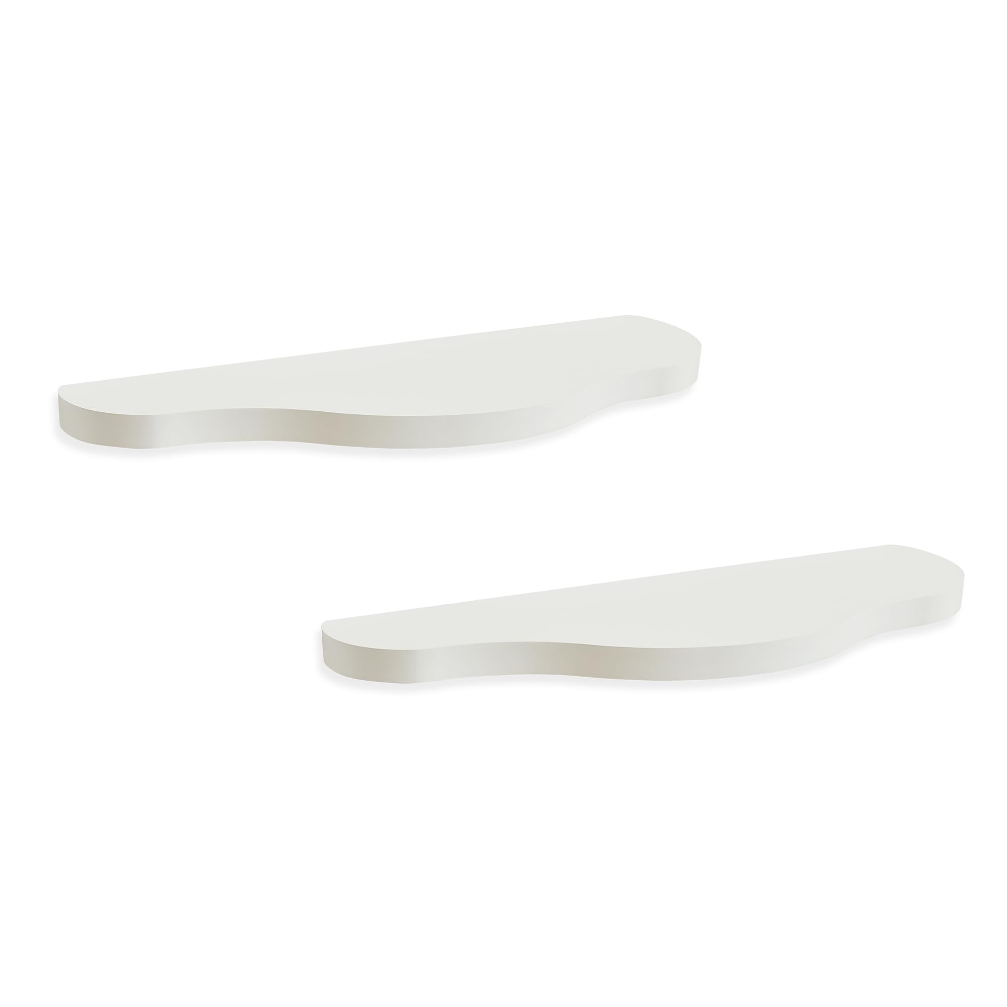 [en.casa] Set di 2 Mensole da Parete per Bambini Ripiani Decorativi Portaoggetti Sospesi a Muro per Libri Giocattoli Decorazioni Cameretta Soggiorno Corridoio 57 x 19 x 3 cm - Bianco