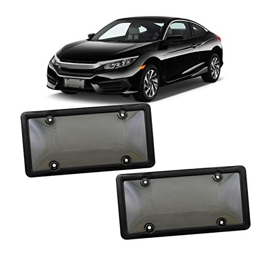 VaygWay Smoked Car Plate Cover- Frames Shields Combo Screws Included-Unbreakable Tinted Fits US Standard Plates 2 Pk Novelty Bubble Design Covers