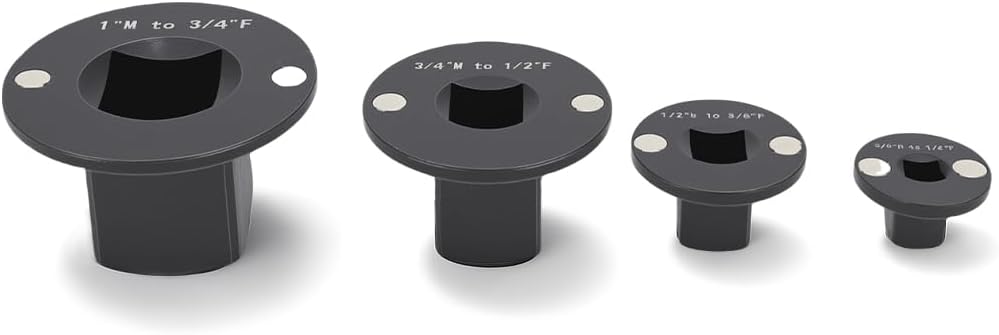 Low Profile Low Impact Impact Adapter Set, Set of Adapters for Ratchet 4 Pcs 1in M-3/4in F 3/4in M-1/2in F 1/2in M-3/8in F 3/8in M-1/4in F