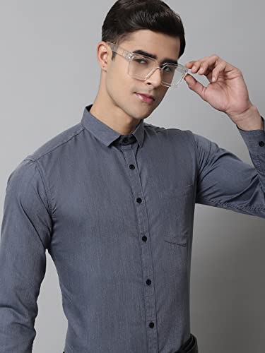 Image of Majestic Man Slim Fit Solid Cotton Blend Formal Shirt for Men