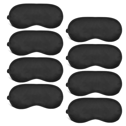 LIQWEI 8 Stück Schlafmaske Für Seitenschläfer, Lichtblockierende Augenbinde mit Gummiband Tragbare Schlafbrille Augenbinden Bequeme...