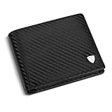 Photo Gallery teehon portafoglio uomo blocco rfid in pelle carbonio fino a 8 carte, 2 scomparti banconote, portacarte di credito confezione regalo - nero Photo Gallery teehon portafoglio uomo blocco rfid in pelle carbonio fino a 8 carte, 2 scomparti banconote, portacarte di credito confezione regalo - nero