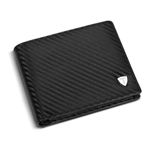 TEEHON® Geldbörse Herren mit Münzfach TÜV geprüfter RFID, NFC Schutz geräumiges Portemonnaie Geldbeutel Valentinstag für Männer Geldtasche Portmonaise inkl Geschenkbox (Carbon)