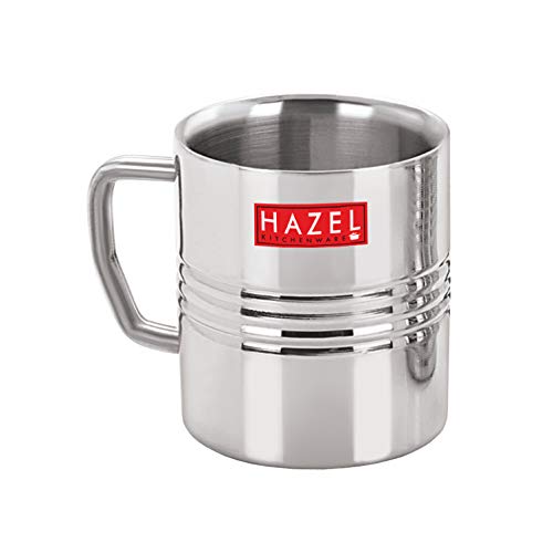 Image of HAZEL Stainless Steel Green Tea Coffee Amrapali Mug, Set of 4, 300 ml (Each)
