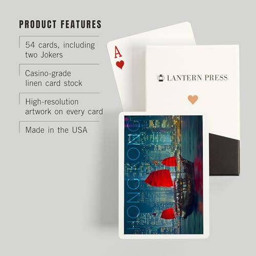 Lantern Press Hong Kong China Aqua Luna 52 cartas póker miniatura 3