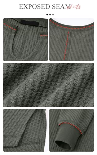 PRETTYGARDEN Womens Fall Fashion 2025 Waffle Knit Long Sleeve Tunic Tops for Women Loose Fit Dressy Casual V Neck Shirts4