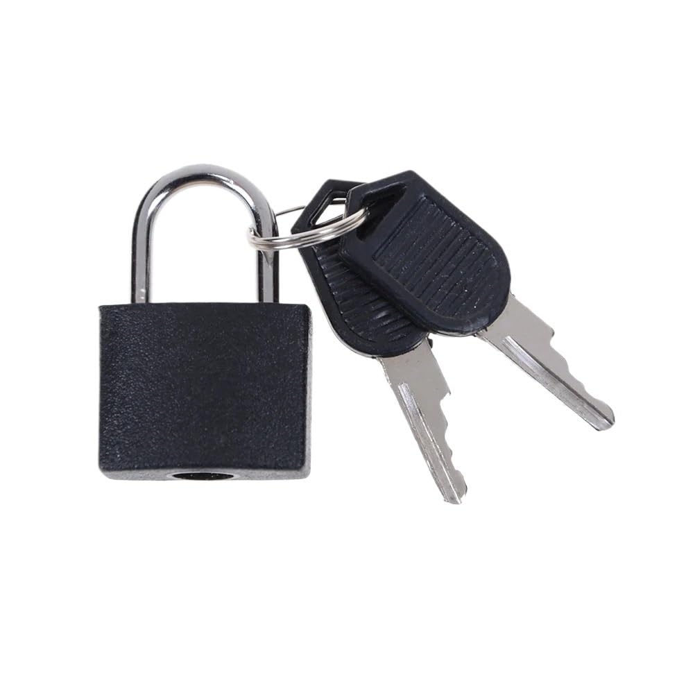 Padlock 2PCS 30x23mm Small Steel Padlock Travel Suitcase Diary Lock with 2 Keys(6)