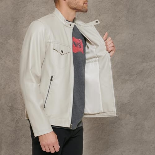 Image of Levi's Men's Faux Leather Racer Jacket Coat