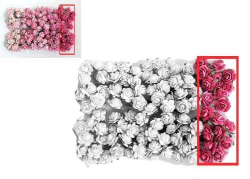 KADADSA 100 pcs Tiny Artificial Roses Mixed Pink Five Color Mulberry Paper Flower 15-18 mm Flower Wedding Scrapbooking (Pink Color 01)