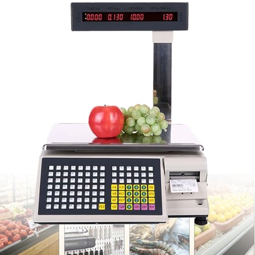 Báscula comercial electrónica dual con impresora 30kg/10g miniatura 1