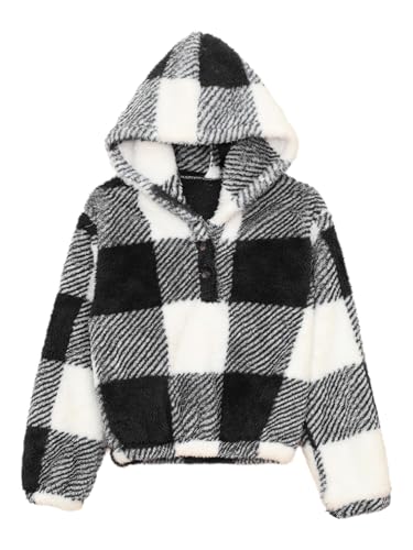 iiniim Unisex Kids Hoodie Pullover Fleece Hooded Sweatshirt Fashion Casual Plaid Hoodie Outerwear