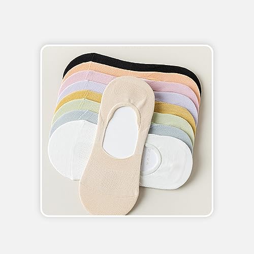Yizelli 3 Pairs Breathable No Show Socks for Women Girls Cotton Low Cut Non-slip Summer Invisible Socks 7