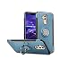 Orzero TPU + PC Hybrid Dual Layer Case for Huawei Mate 20 Lite Full Body Heavy Duty Protection 360 Rotating Metal Ring [Adsorbed Iron Plate]-Navy
