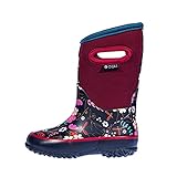 OAKI Kids’ Neoprene Rain and Snow Boots – Waterproof, Insulated 7mm Liner for -30°F, Durable 8mm Reinforced Outsole, Eco-Friendly Materials, Midnight Floral 10T